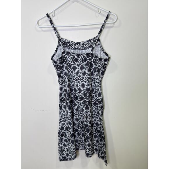 Black and White Y2K Geometric Pattern Strapless Short Sundress Beach Coverup, - Picture 5 of 10